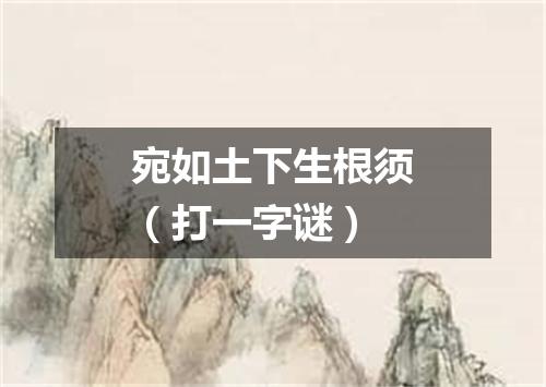 宛如土下生根须（打一字谜）