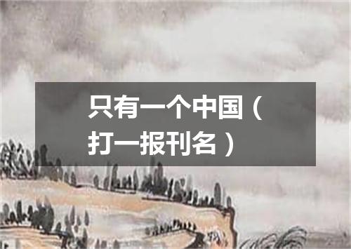 只有一个中国（打一报刊名）