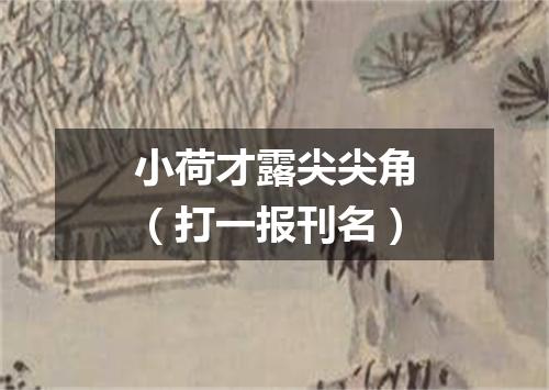 小荷才露尖尖角（打一报刊名）