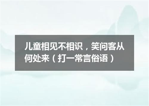 儿童相见不相识，笑问客从何处来（打一常言俗语）