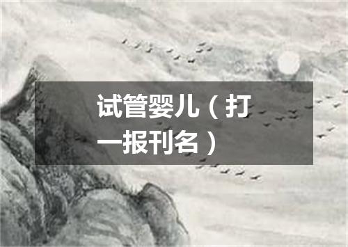试管婴儿（打一报刊名）