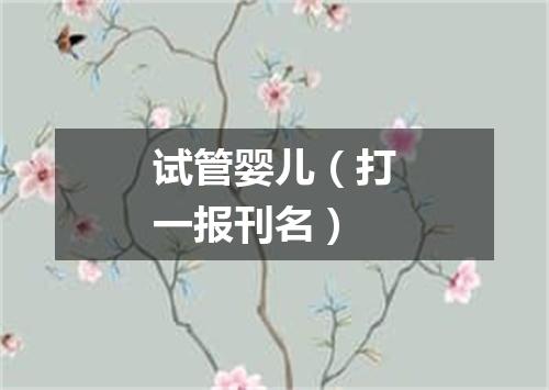 试管婴儿（打一报刊名）