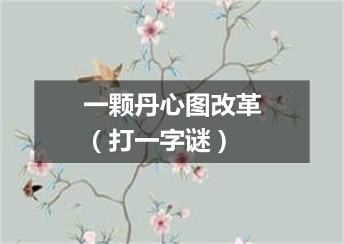 一颗丹心图改革（打一字谜）