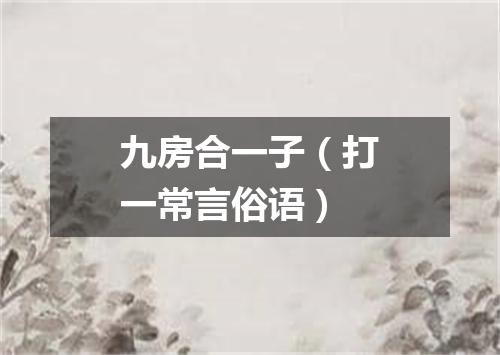 九房合一子（打一常言俗语）