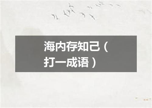 海内存知己（打一成语）