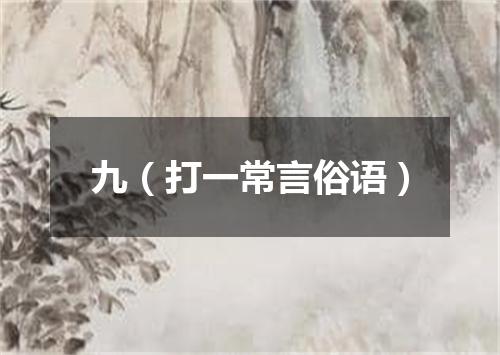 九（打一常言俗语）