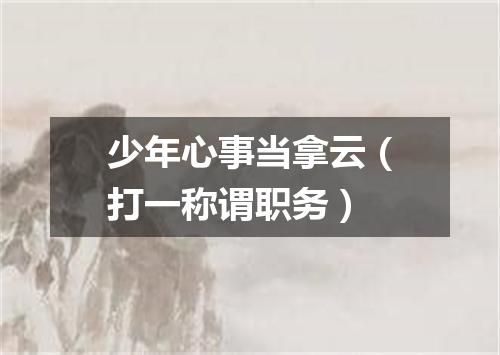 少年心事当拿云（打一称谓职务）