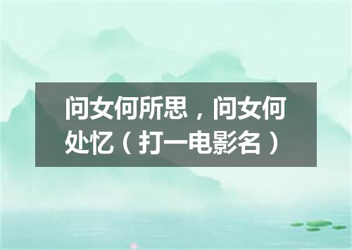 问女何所思，问女何处忆（打一电影名）