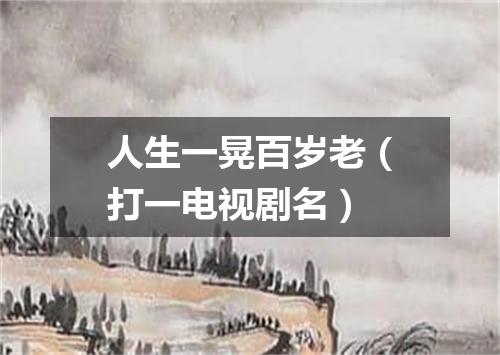 人生一晃百岁老（打一电视剧名）