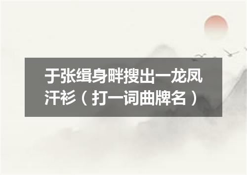 于张缉身畔搜出一龙凤汗衫（打一词曲牌名）