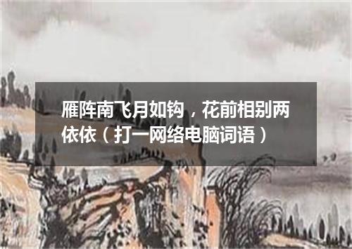 雁阵南飞月如钩，花前相别两依依（打一网络电脑词语）