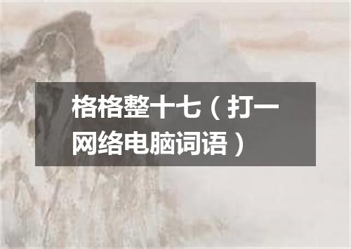 格格整十七（打一网络电脑词语）
