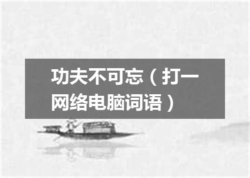 功夫不可忘（打一网络电脑词语）