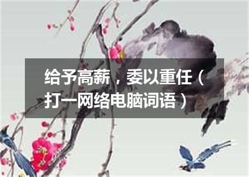 给予高薪，委以重任（打一网络电脑词语）