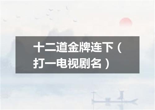 十二道金牌连下（打一电视剧名）