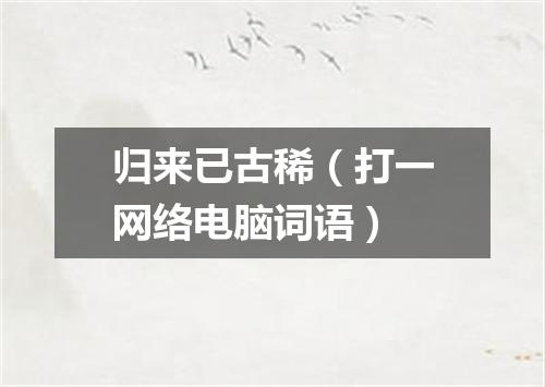 归来已古稀（打一网络电脑词语）