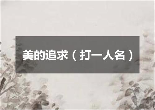 美的追求（打一人名）