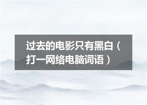 过去的电影只有黑白（打一网络电脑词语）