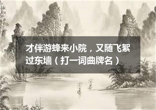 才伴游蜂来小院，又随飞絮过东墙（打一词曲牌名）