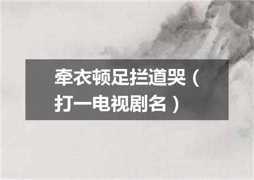 牵衣顿足拦道哭（打一电视剧名）