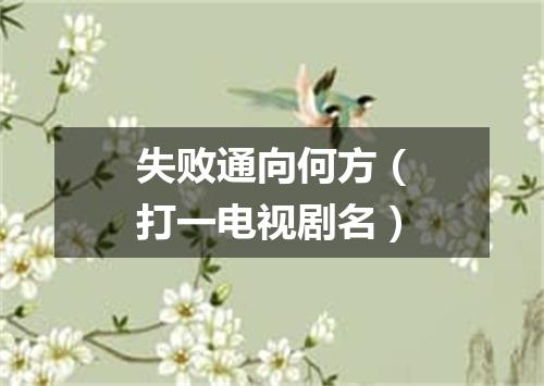 失败通向何方（打一电视剧名）