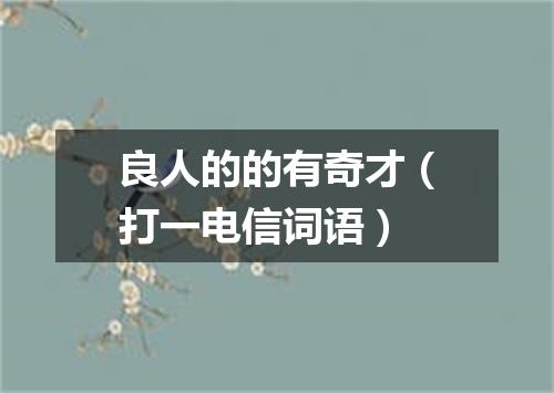 良人的的有奇才（打一电信词语）