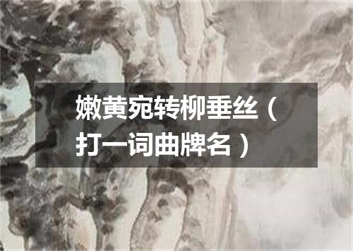 嫩黄宛转柳垂丝（打一词曲牌名）