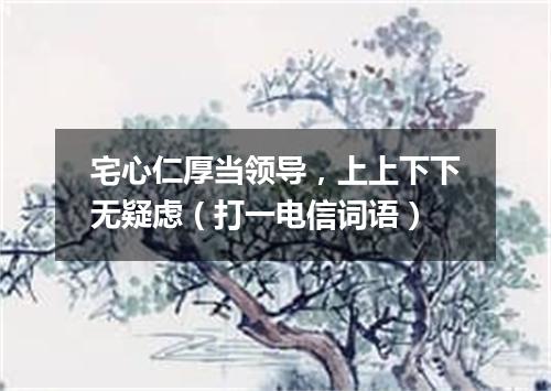 宅心仁厚当领导，上上下下无疑虑（打一电信词语）