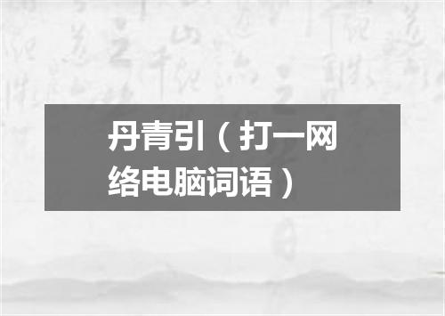 丹青引（打一网络电脑词语）