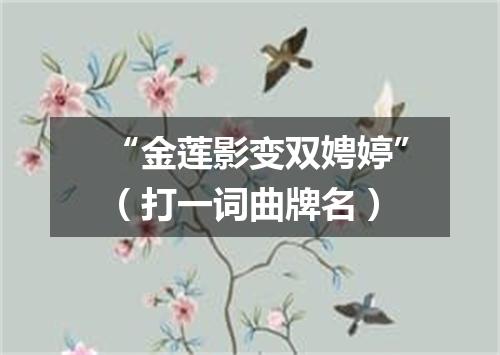 “金莲影变双娉婷”（打一词曲牌名）