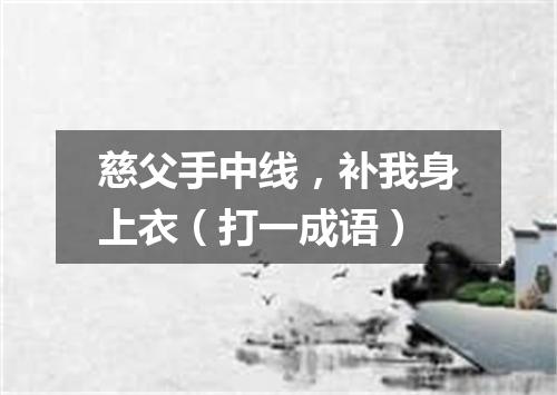 慈父手中线，补我身上衣（打一成语）