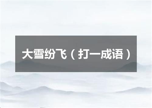 大雪纷飞（打一成语）