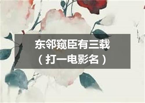 东邻窥臣有三载（打一电影名）