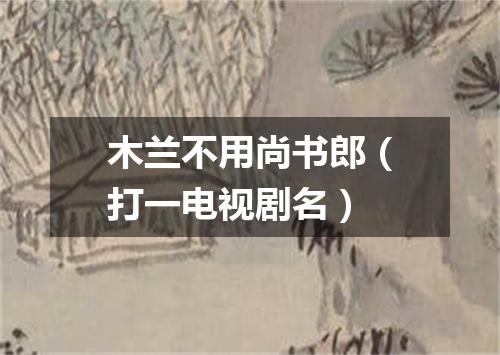 木兰不用尚书郎（打一电视剧名）