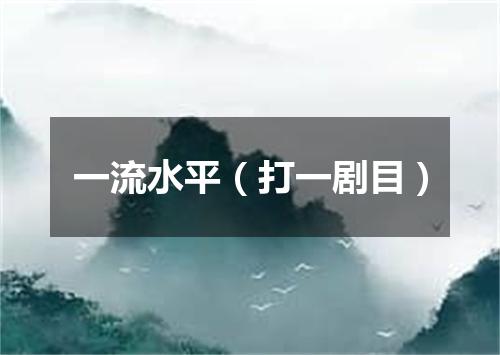 一流水平（打一剧目）