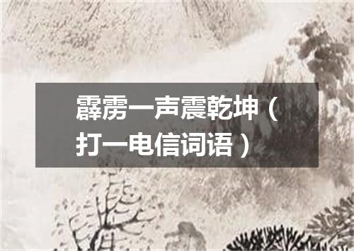 霹雳一声震乾坤（打一电信词语）