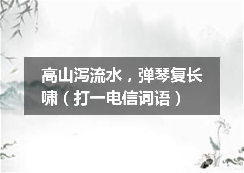 高山泻流水，弹琴复长啸（打一电信词语）