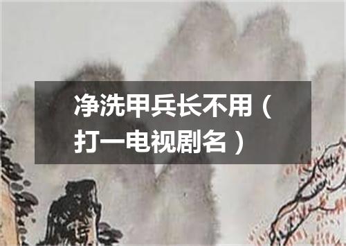 净洗甲兵长不用（打一电视剧名）