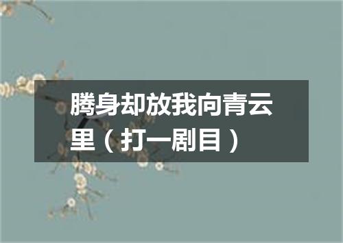腾身却放我向青云里（打一剧目）