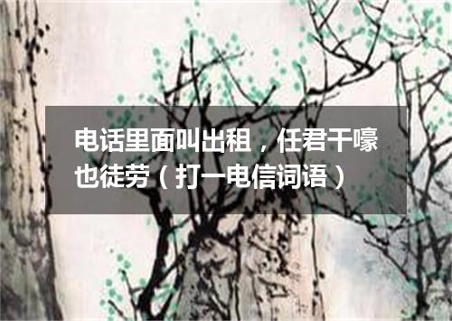 电话里面叫出租，任君干嚎也徒劳（打一电信词语）