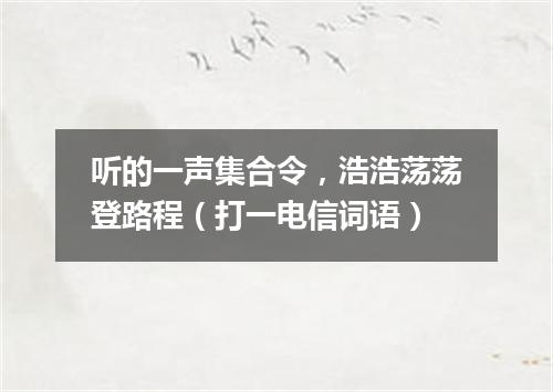 听的一声集合令，浩浩荡荡登路程（打一电信词语）