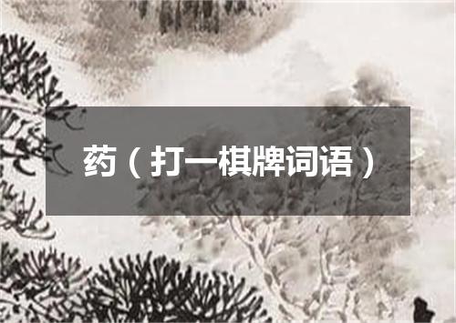 药（打一棋牌词语）