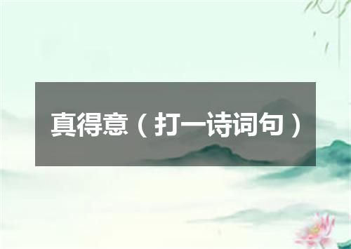 真得意（打一诗词句）