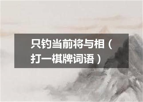 只钓当前将与相（打一棋牌词语）
