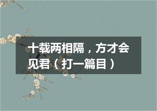 十载两相隔，方才会见君（打一篇目）