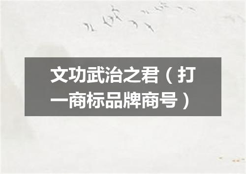 文功武治之君（打一商标品牌商号）