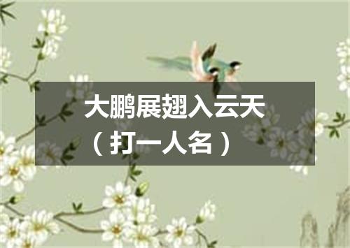 大鹏展翅入云天（打一人名）