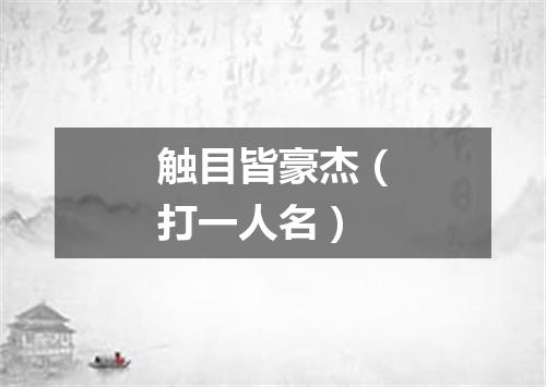 触目皆豪杰（打一人名）