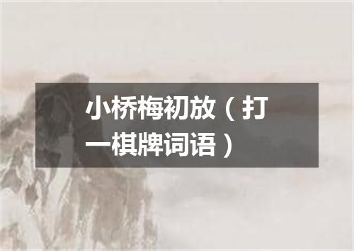 小桥梅初放（打一棋牌词语）
