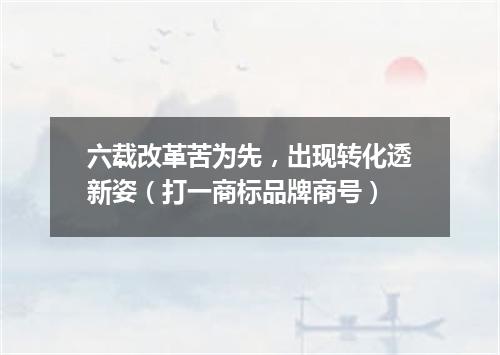 六载改革苦为先，出现转化透新姿（打一商标品牌商号）
